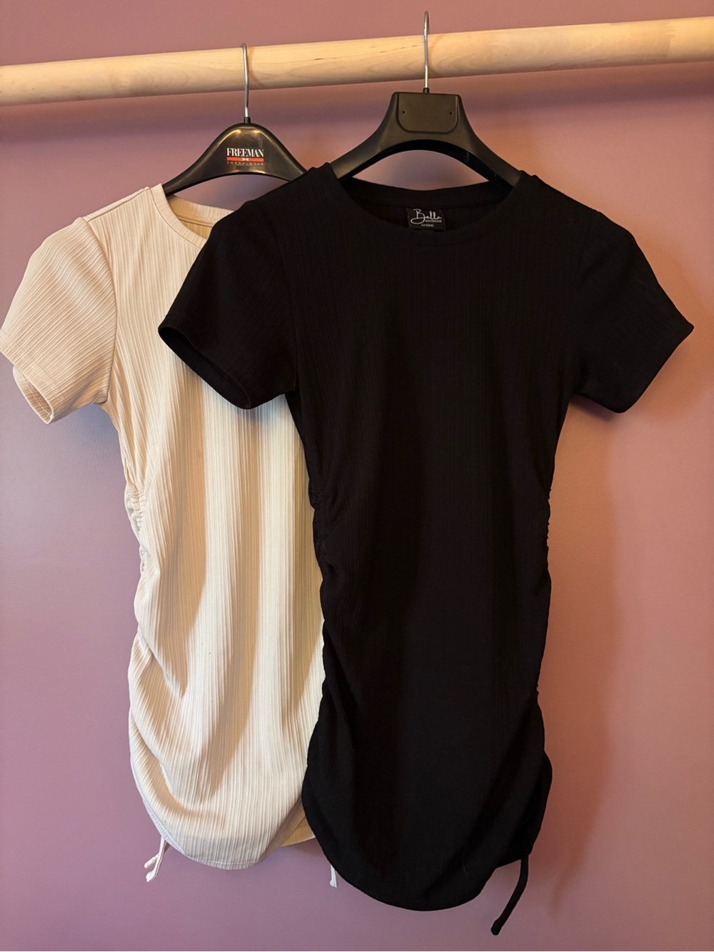 Ribbed Short Sleeve Ruched maternity tee